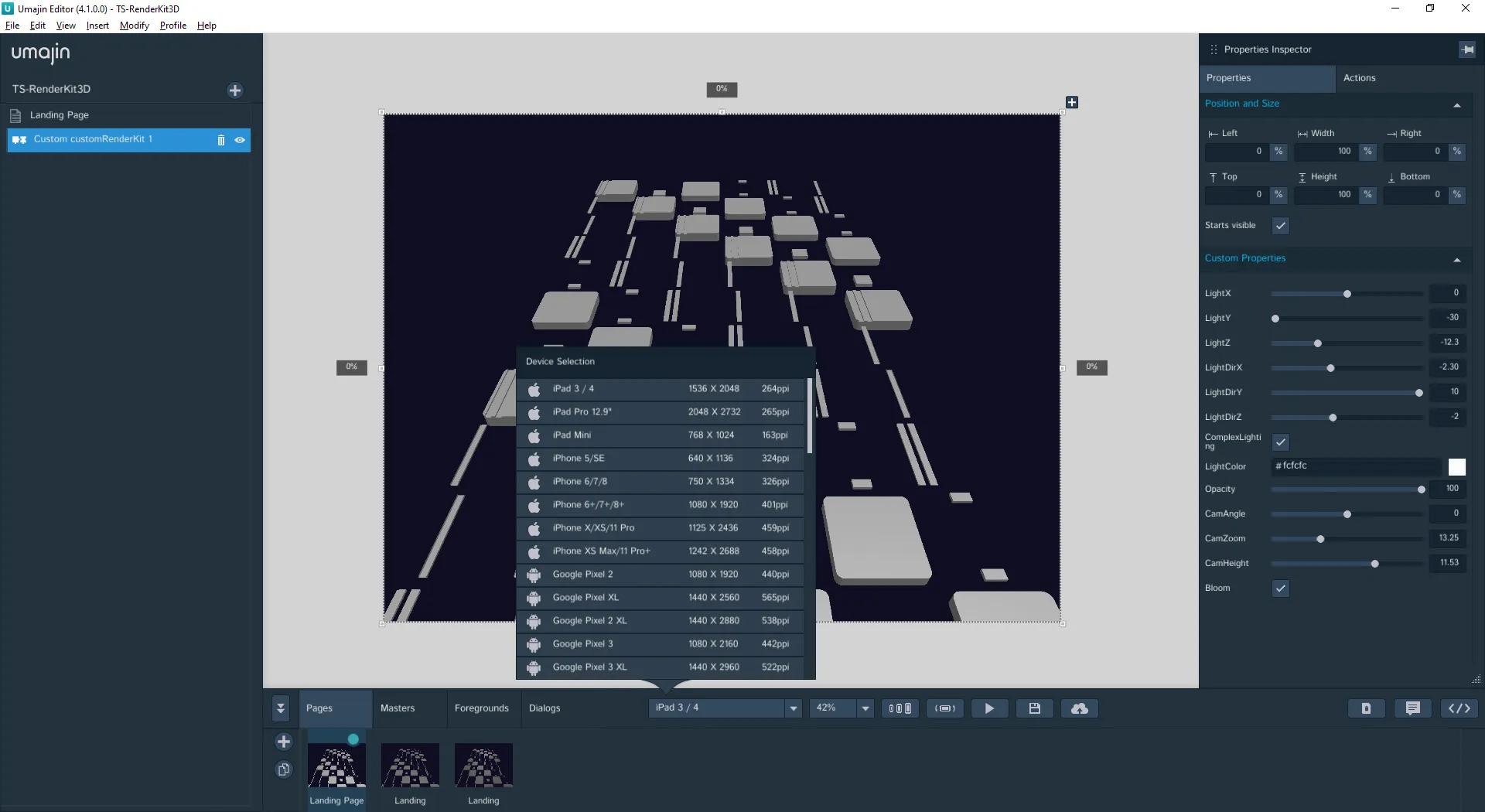 Editor 3D scene